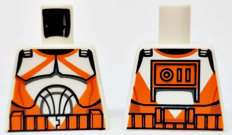 Torso SW Armor Clone Trooper with Orange Markings Pattern (Clone Wars)