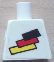 Torso Soccer German National Player, German Flag Sticker Front, Black Number Sticker Back Pattern (specify number in listing)