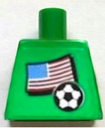 Torso Soccer US Goalie, US Flag Sticker Front, White Number Sticker Back Pattern (specify number in listing)