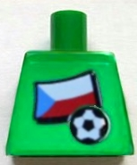 Torso Soccer Czech Goalie, Czech Flag Sticker Front, White Number Sticker Back Pattern (specify number in listing)