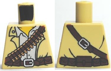 Torso Pharaoh's Quest Tan Vest, White Shirt, Bandolier and Silver Buckle Pattern (Jake Raines)
