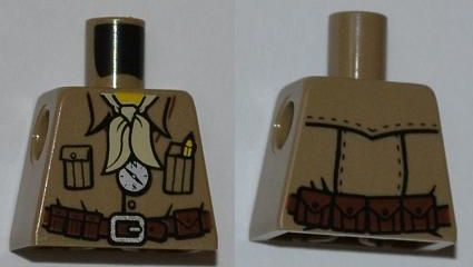 Torso Pharaoh's Quest Safari Shirt, Tan Bandana, Compass Pattern