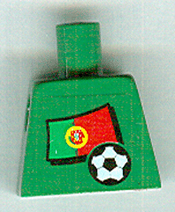 Torso Soccer Portuguese Goalie, Portuguese Flag Sticker Front, White Number Sticker Back Pattern (specify number in listing)