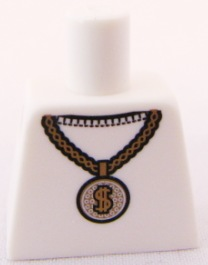 Torso Gold Necklace with Dollar Sign Medallion Pattern