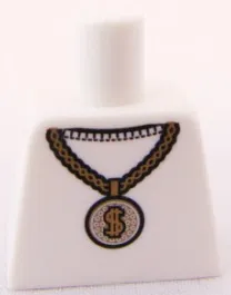 Torso Gold Necklace with Dollar Sign Medallion Pattern