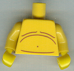 Torso Bare Chest with Body Lines Pattern / Yellow Arms / Yellow Hands