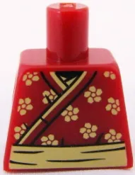 Torso Wrapped Samurai Robe with Flowers Pattern
