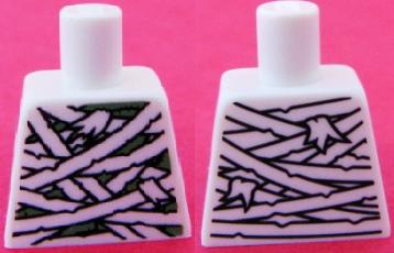 Torso Mummy Wrappings over Sand Green Pattern