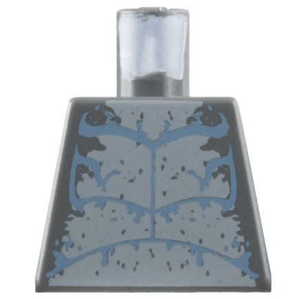 Torso Atlantis with Sand Blue Muscles Outline on Light Bluish Gray Background Pattern