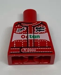 Torso Octan Racing Suit with White Stitching and 'N. Groves' Pattern