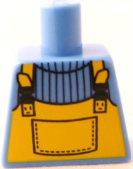 Torso Overalls Bright Orange over Sweater Pattern