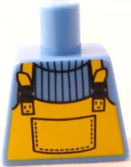 Torso Overalls Bright Orange over Sweater Pattern