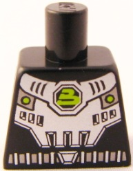 Torso Space Silver Breastplate with Belt and Blacktron II Logo Pattern