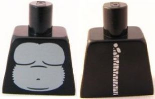 Torso Suit with Light Bluish Gray Gorilla Body and Zipper on Back Pattern