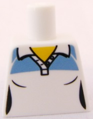 Torso Female Tennis Shirt with Medium Blue Shoulders Pattern