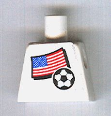 Torso Soccer United States of America (USA) Flag Sticker Front, Black Number Sticker Back Pattern (specify number in listing)