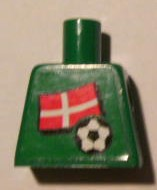 Torso Soccer Danish Goalie, Danish Flag Sticker Front, White Number Sticker Back Pattern (specify number in listing)