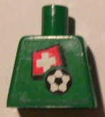 Torso Soccer Swiss Goalie, Swiss Flag Sticker Front, White Number Sticker Back Pattern (specify number in listing)