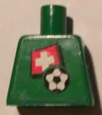 Torso Soccer Swiss Goalie, Swiss Flag Sticker Front, White Number Sticker Back Pattern (specify number in listing)