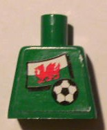 Torso Soccer Welsh Goalie, Welsh Flag Sticker Front, White Number Sticker Back Pattern (specify number in listing)