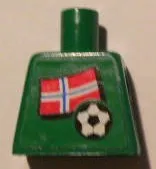 Torso Soccer Norwegian Goalie, Norwegian Flag Sticker Front, White Number Sticker Back Pattern (specify number in listing)
