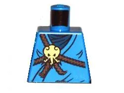 Torso Ninjago Brown Rope, Gold Medallion and Dark Blue Undershirt Pattern