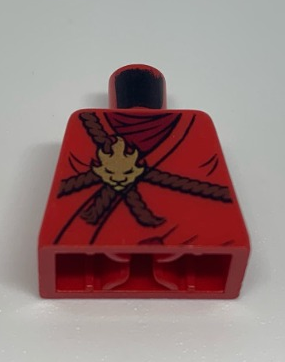 Torso Ninjago Brown Rope, Gold Medallion and Dark Red Undershirt Pattern