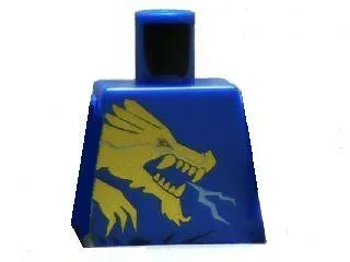 Torso Ninjago Gold Dragon Front and Gold Lion and 'JAY' Back Pattern