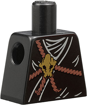 Torso Ninjago Brown Rope, Gold Medallion and Black Undershirt Pattern