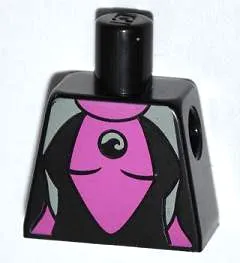 Torso Female Wetsuit with Dark Pink and Light Bluish Gray Panels, Wave in Circle Logo Pattern