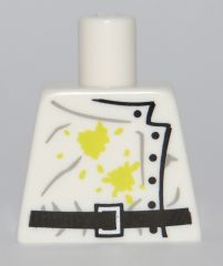 Torso Lab Coat Dirt Stains with Black Buttons and Belt Pattern
