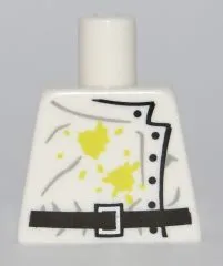 Torso Lab Coat Dirt Stains with Black Buttons and Belt Pattern