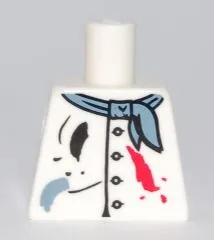Torso Painter's Smock with Buttons, Sand Blue Neckerchief Scarf, Black and Red Paint Splotches Pattern