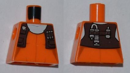 Torso SW Female Tank Top, Reddish Brown Short Vest with Pockets, and White Neck Pattern (Aurra Sing)