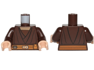 Torso SW Layered Shirt, Dark Orange Belt Pattern (Saesee Tiin) / Dark Brown Arms / Light Nougat Hands