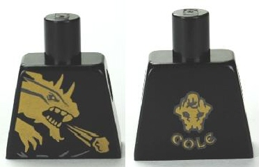 Torso Ninjago Gold Dragon Front and Gold Lion and 'COLE' Back Pattern