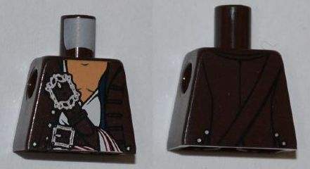 Torso PotC Jacket over White Open Shirt with Belts and White Sash Pattern