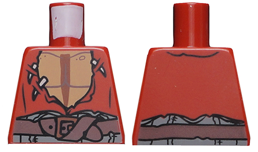 Torso PotC Vest Torn with Bare Chest and Dark Brown Belt Pattern