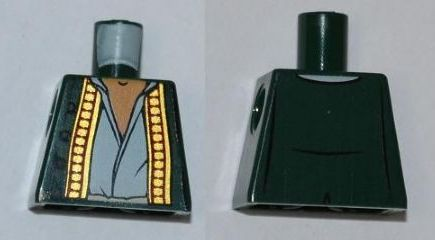 Torso PotC Vest with Dark Red and Gold Trim over White Shirt Pattern