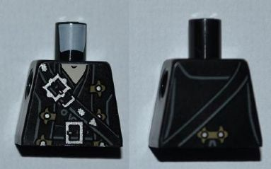 Torso PotC Overcoat with Belts and Gold Fleur-de-lis Buckles Pattern