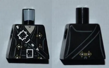 Torso PotC Overcoat with Belts and Gold Fleur-de-lis Buckles Pattern