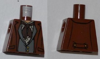 Torso PotC Jacket over Vest with Buttons and Dark Brown Scarf Pattern