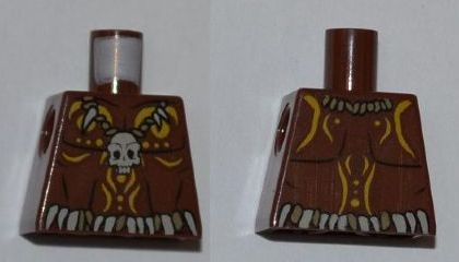Torso PotC Bare Chest with Skull Necklace and Body Paint Pattern
