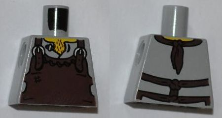 Torso Dark Brown Apron with Silver Buckles Pattern