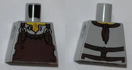 Torso Dark Brown Apron with Silver Buckles Pattern