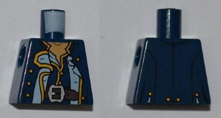 Torso PotC Officer's Coat with Gold Buttons and Brown Belt Pattern