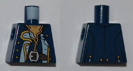 Torso PotC Officer's Coat with Gold Buttons and Brown Belt Pattern