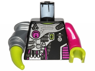 Torso Alien Conquest Alien Diagonal Armor Pattern / Magenta Arm and Lime Hand Left / Mech Arm and Lime Barb Right