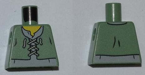 Torso Castle Kingdoms Peasant Vest over Light Bluish Gray Shirt Pattern