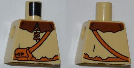 Torso Castle Kingdoms Peasant Shirt with Brown Collar and Shoulder Bag Pattern